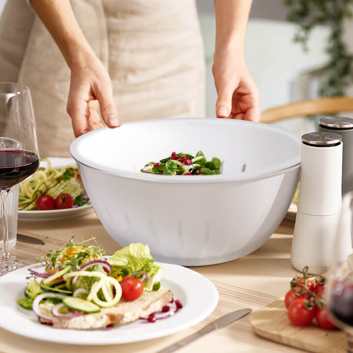 Masthome Salad Bowl Set with Bamboo Wood Lid