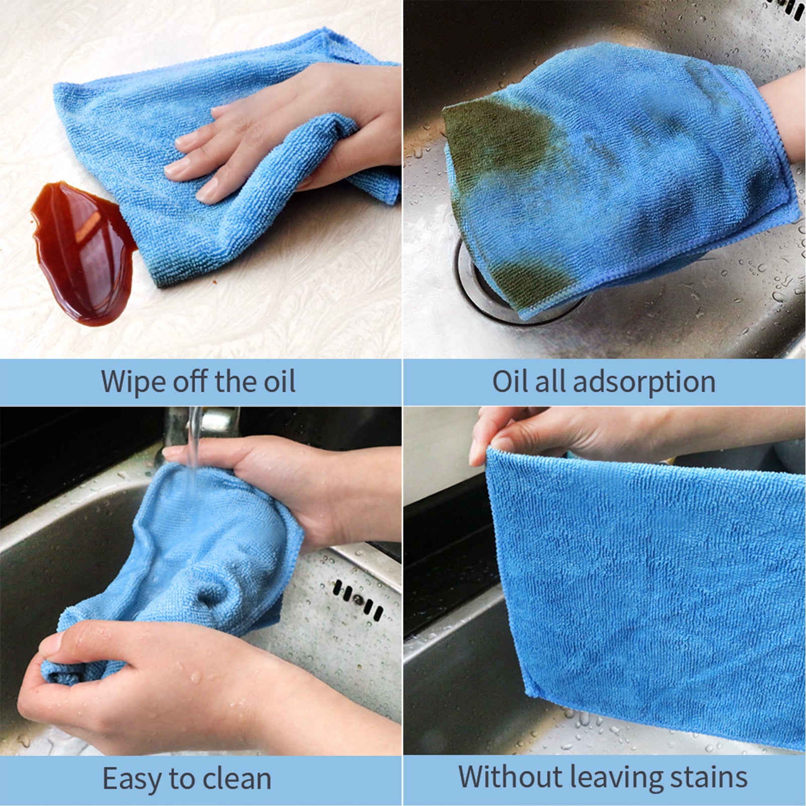 Masthome Microfiber Dust Cleaning Cloth 4 Colors - 48PCS