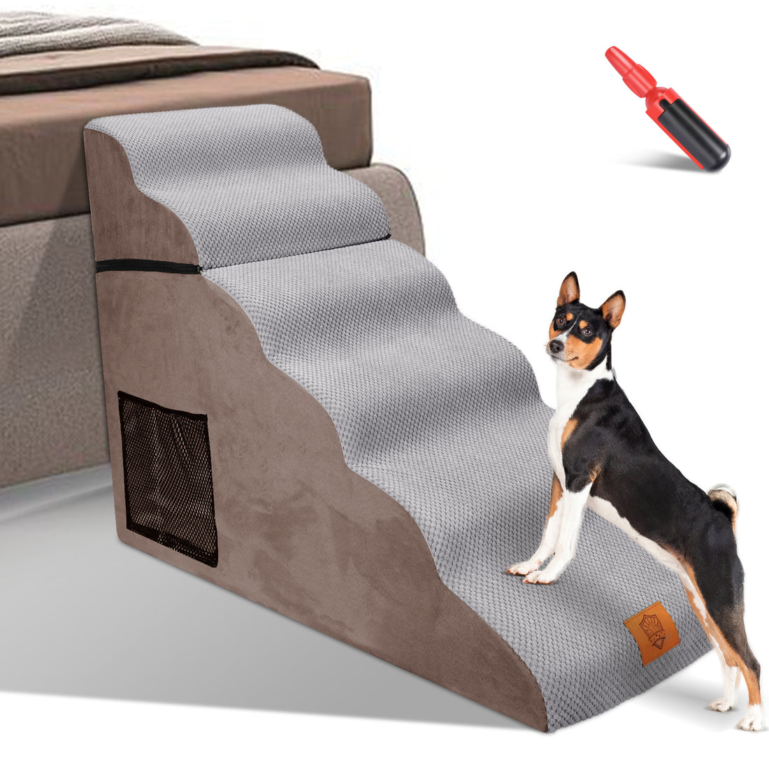 6 Tier Dog Stair - Side Pocket & Stackable