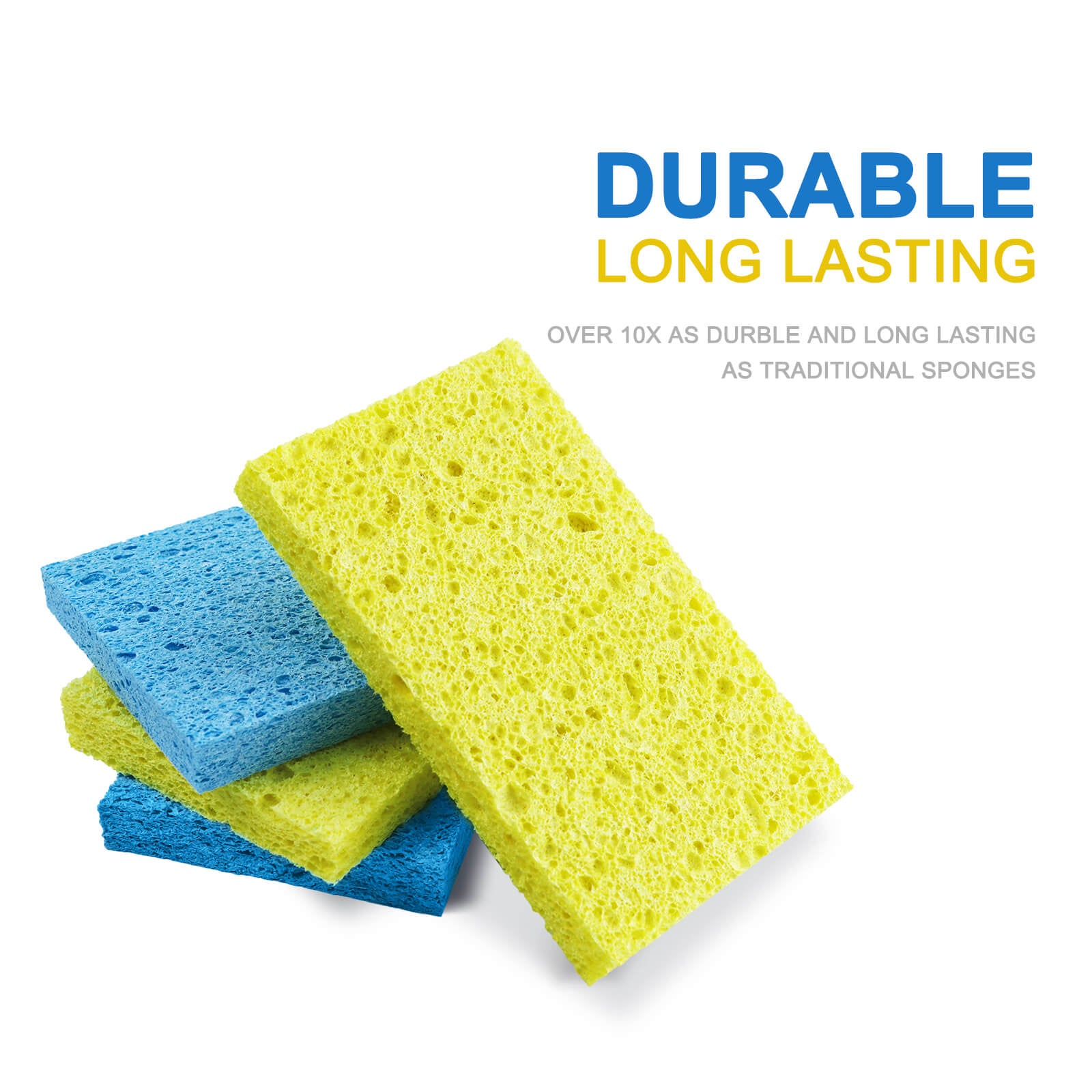 Masthome 16 Pack Cellulose Cleaning Scrub Sponges