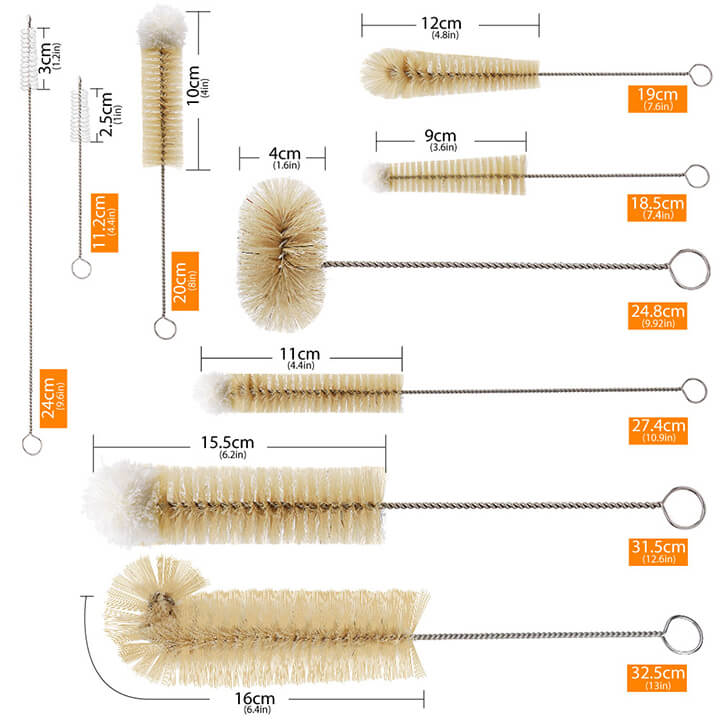 Masthome 9 Pieces Bottle Brush Set