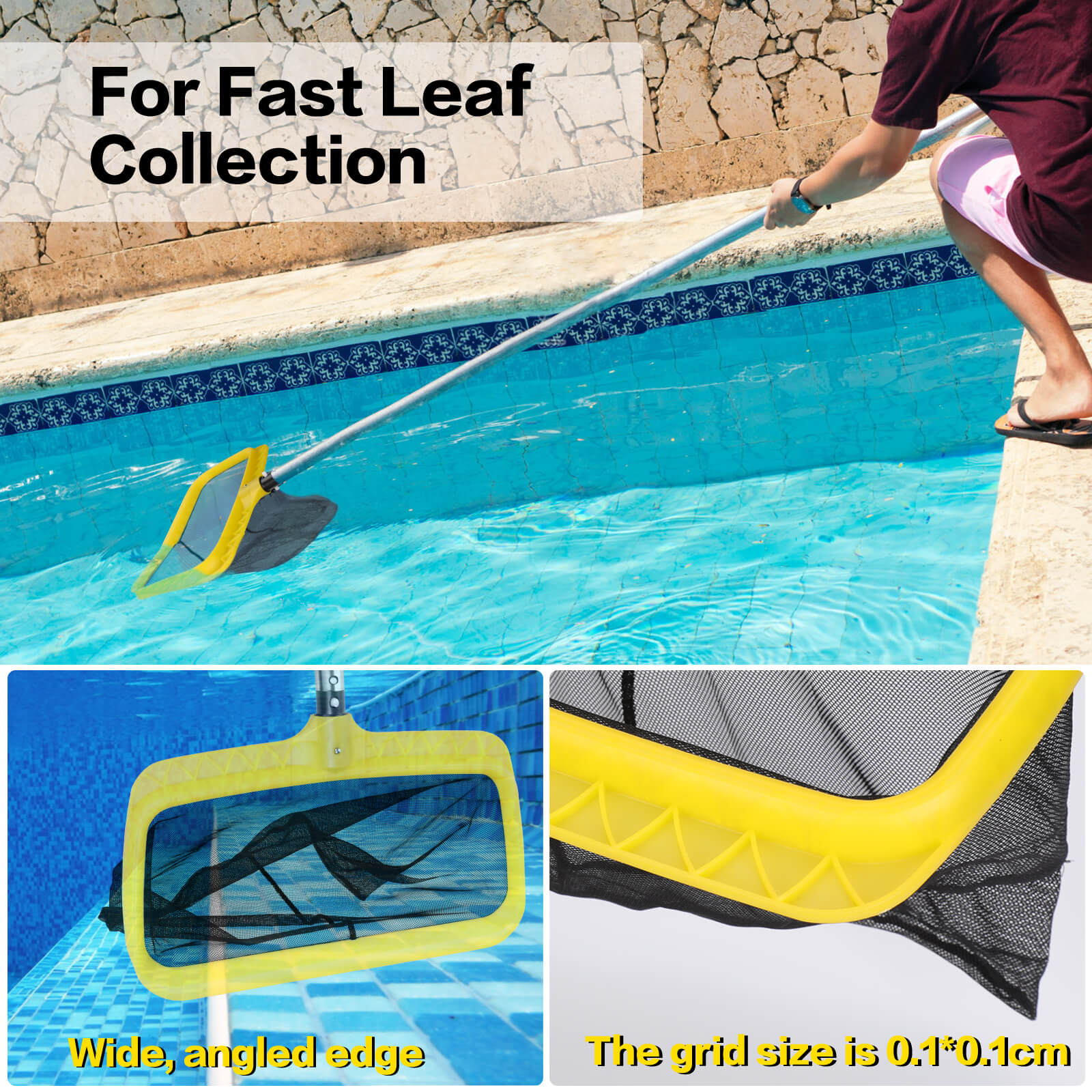 Masthome Swimming Pool Leaf Rake Skimmer Net