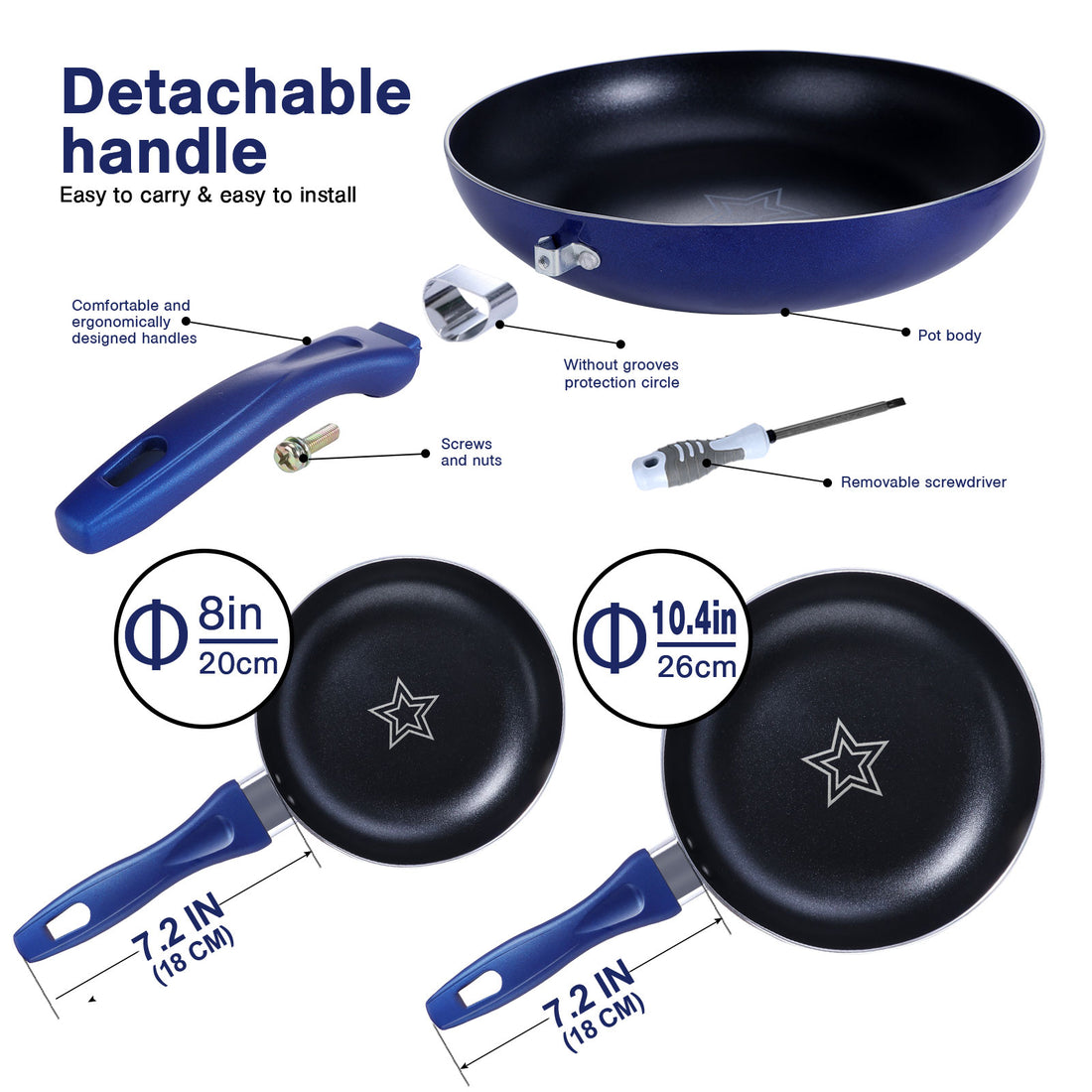 Masthome 11" Aluminum Frying Pan Set